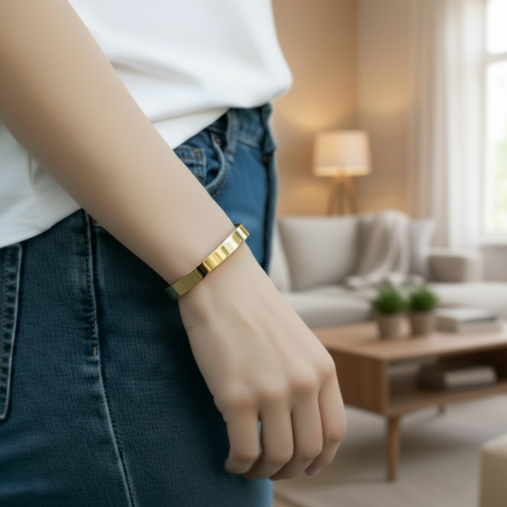 Jonc rectangulaire en Plaqué Or